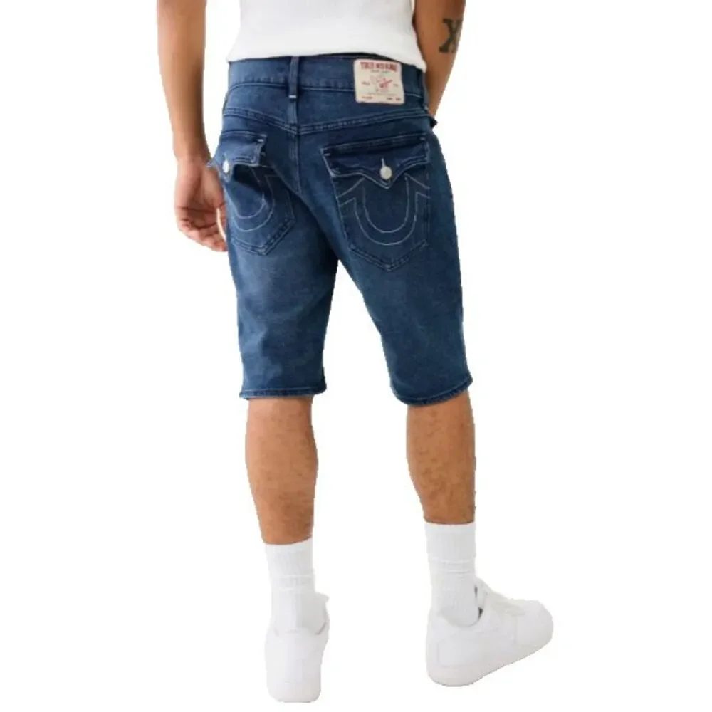 New True Religion‎ Ricky Flap Relaxed Straight Men's Jean Denim Shorts Waist 33